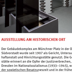 Cover des Imagefaltblattes der Gedenkstätte Münchner Platz Dresden