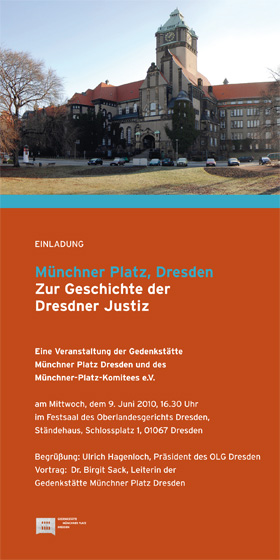 Einladungskarte zu Lesung in der Gedenkstätte Münchner Platz Dresden